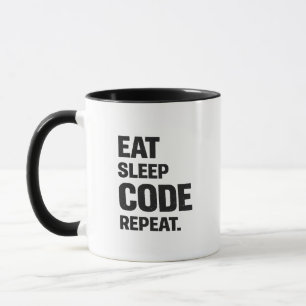Ät Sova Kod Upprepa – Rolig Programmerare Humor Mugg