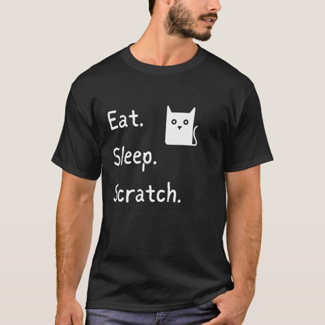 Ät. Sova. Krafsa. Kattälskare T Shirt (Framsida)