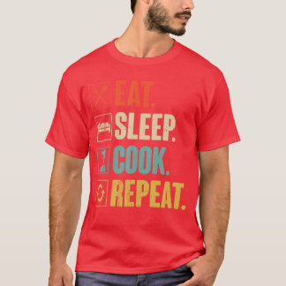Ät Sova Laga Mat Upprepa Rolig Vintage Kocka Matla T Shirt