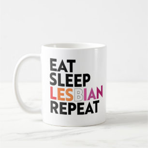 Ät Sova Lesbisk Upprepa Kaffemugg