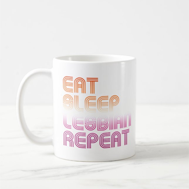 Ät Sova Lesbisk Upprepa Kaffemugg (Vänster)