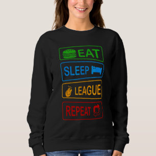 Ät Sova Liga Upprepa Spelande Spelare Spelare Meme T Shirt