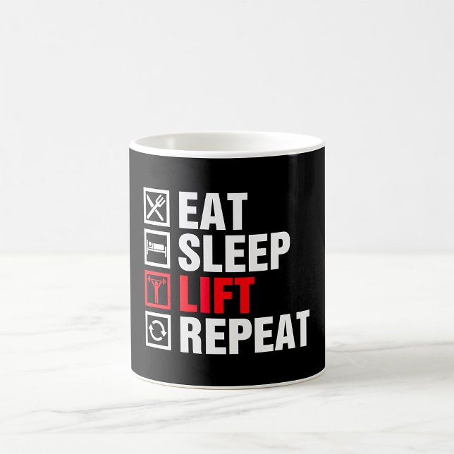 Ät Sova Lyfta Upprepa Kaffemugg (Skapare uppladdad)