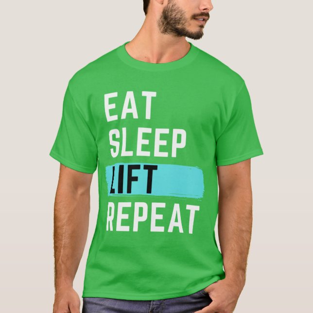 Ät Sova Lyfta Upprepa pojke T Shirt (Framsida)