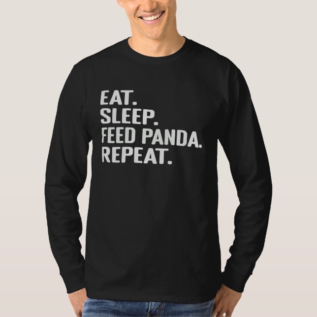 Ät Sova Mata Panda Upprepa Sött Djur för Panda T Shirt (Framsida)