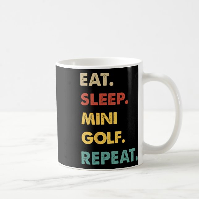 Ät Sova Minigolf Upprepa Rolig Minigolfälskare  Kaffemugg (Höger)