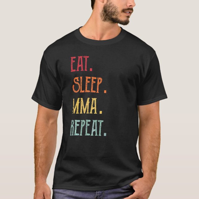 Ät Sova MMA Upprepa T Shirt (Framsida)