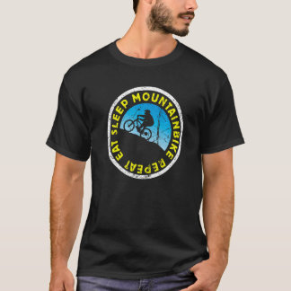 Ät Sova Mountainbike Upprepa Cykling MTB Mountain T Shirt