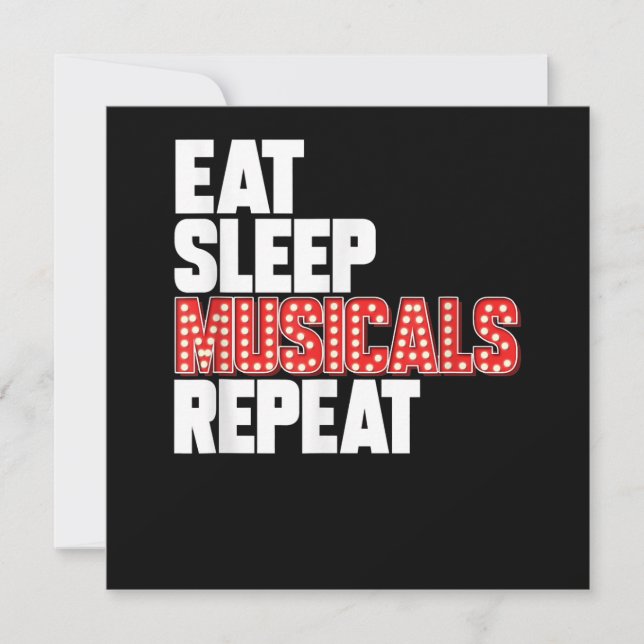 Ät Sova Musikal Upprepa Julkort (Framsida)