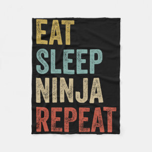 Ät Sova Ninja Upprepa Rolig Karate Dräkt Ninja 1 Fleecefilt