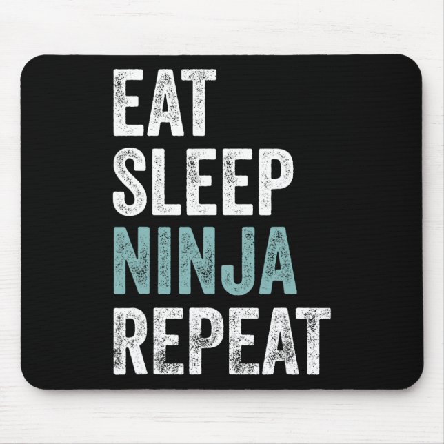 Ät Sova Ninja Upprepa Rolig Karate Dräkt Ninja  Musmatta (Framsidan)