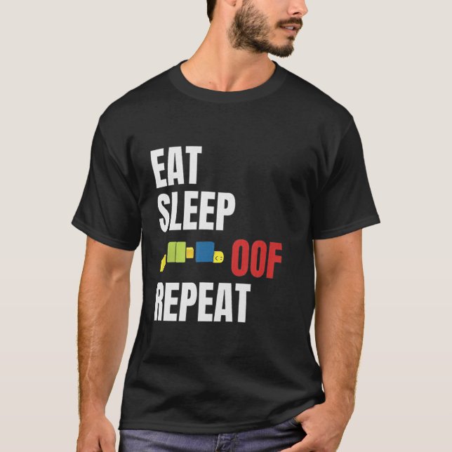 Ät Sova Oof Upprepa Roligt Meme Spelare Presentidé T Shirt (Framsida)