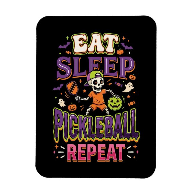Ät Sova Pickleball Upprepa Pickleball Magnet (Vertikal)