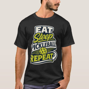 Ät Sova Pickleball Upprepa Retro T Shirt