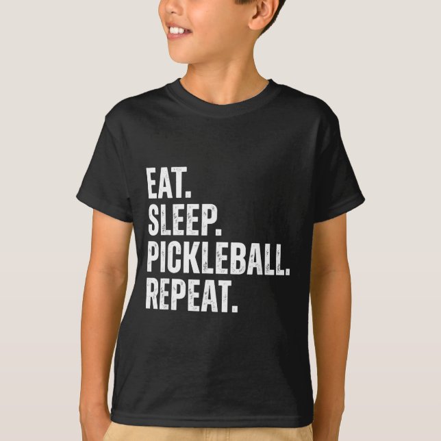 Ät Sova Pickleball Upprepa Roligt Spelarpresent  T Shirt (Framsida)