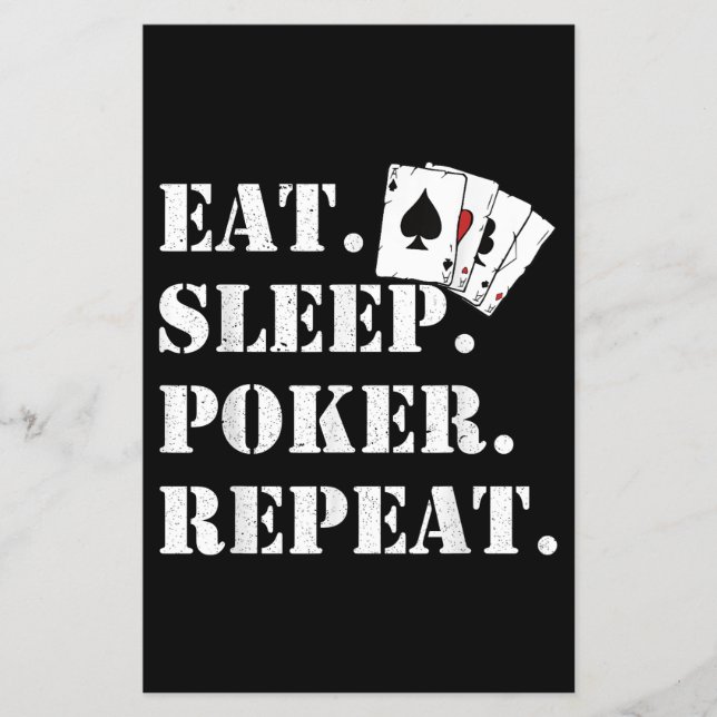 Ät Sova Poker Upprepa Kasino Citat Poker Flygblad (Framsidan)