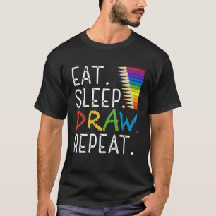 Ät Sova Rita Upprepa Måla Lärare Målare Konstnär T Shirt