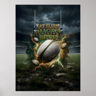 Ät Sova Rugby Eld Poster