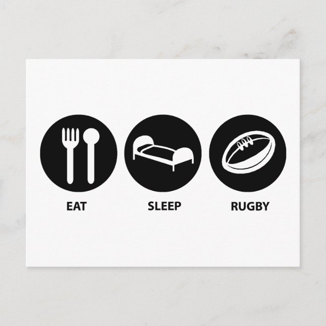 Ät Sova Rugby Vykort (Framsida)