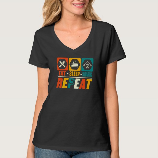 Ät Sova Sandboarding Upprepa Sandboarder Sandboar T Shirt (Framsida)