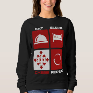 Ät Sova Schack Upprepa Färdigheter Flytta Kung Spr T Shirt