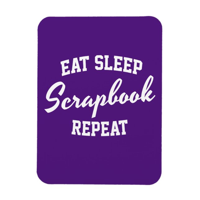 Ät Sova Scrapbook Upprepa Scrapbooking Magnet (Vertikal)