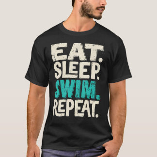 Ät Sova Simma Upprepa Simmare Simning Atleter T Shirt
