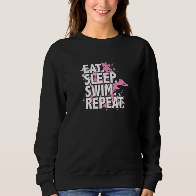 Ät Sova Simma Upprepa T Shirt (Framsida)