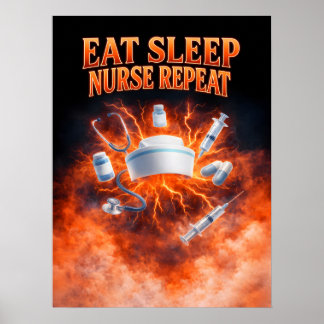 Ät Sova Sjuksköterska Upprepa Konst Poster