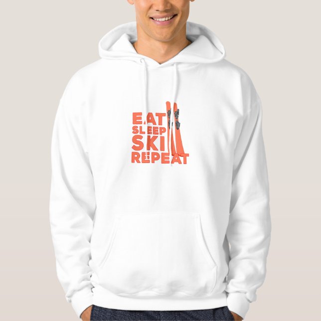 Ät Sova Ski Upprepa Hoodie (Framsida)