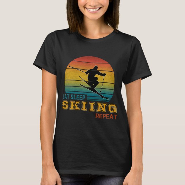 Ät Sova Skida Repetera  T Shirt (Framsida)