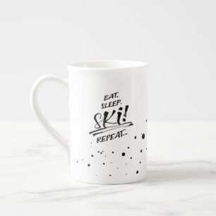 Ät Sova Skida Upprepa - Specialmugg Benporslin Mugg