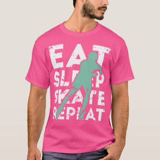 Ät Sova Skridsko Repeterar Rullskridskor Rullskrid T Shirt