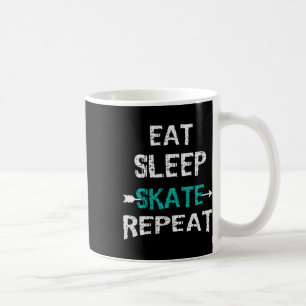 Ät Sova Skridskoåkning Upprepa Ishockey Skateboa Kaffemugg