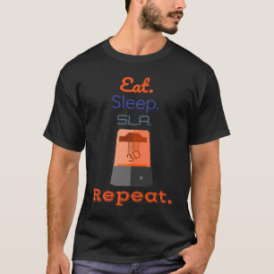 Ät Sova SLA Tryck Upprepa Hartstryckning 3D-tryck T Shirt
