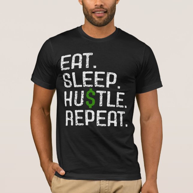 Ät Sova Slita Upprepa T Shirt (Framsida)