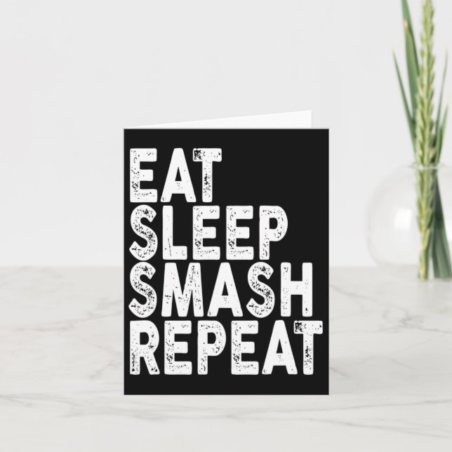 Ät Sova Smash Upprepa Badminton Tee  Kort (Framsida)