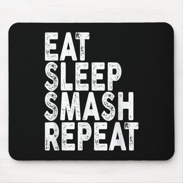 Ät Sova Smash Upprepa _ Badminton Tee Musmatta (Framsidan)