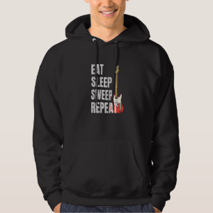 Ät Sova Sopar Upprepa Gitarrist Gitarrspelare  Hoodie
