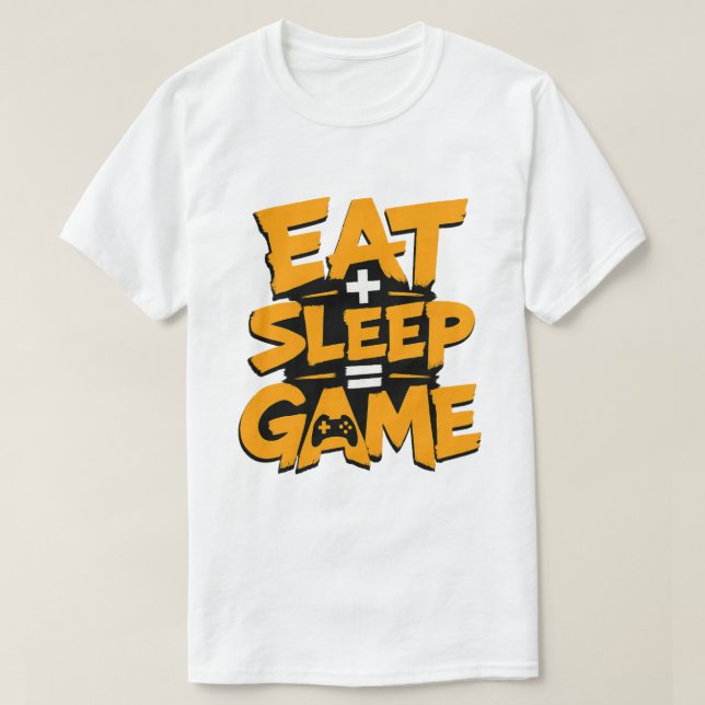 Ät Sova Spel Orange Grunge Spelare Citat T Shirt (Design framsida)