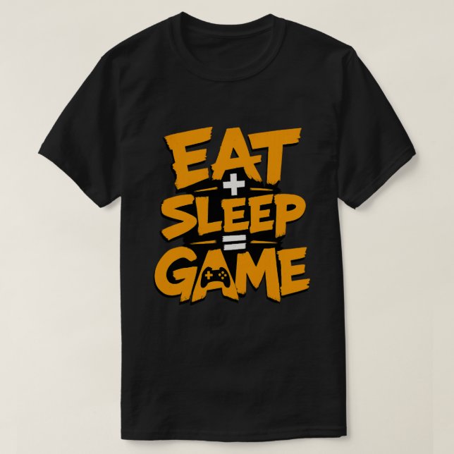 Ät Sova Spel Orange Grunge Spelare Citat T Shirt (Design framsida)