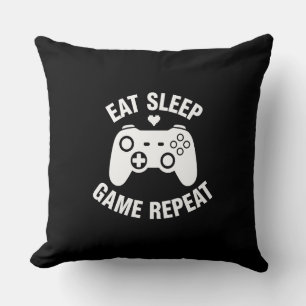 Ät Sova Spel Upprepa - Rolig Gamer Citat Design Kudde