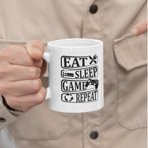 Ät Sova Spel Upprepa Spelande Kaffemugg