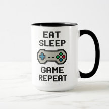 Ät Sova Spela Reptera – Gamer Pixel Art Mugg