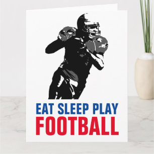 Ät Sova Spela Svart & Vit Fotboll Pop Art Kort