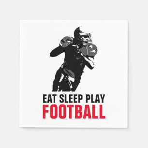 Ät Sova Spela Svart & Vit Fotboll Pop Art Pappersservett
