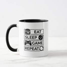 Ät Sova Spela Upprepa Rolig Retro Spelarmugg Mugg