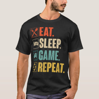Ät Sova Spela Upprepa Roligt T Shirt