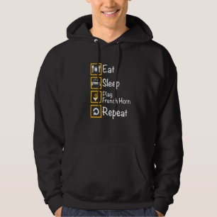 Ät Sova Spela Valthorn Upprepa Valthorn Inst Hoodie