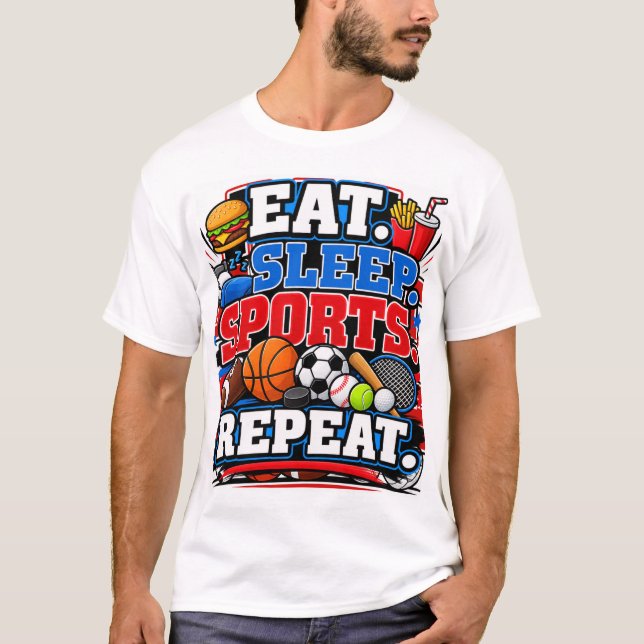 Ät Sova Sport Upprepa T Shirt (Framsida)